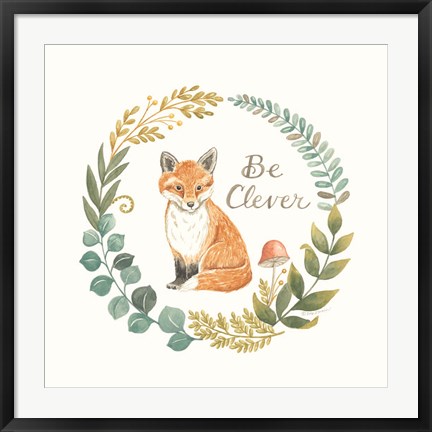 Framed Be Clever Fox Print