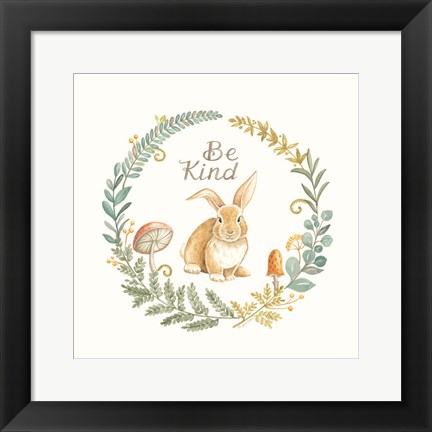 Framed Be Kind Rabbit Print