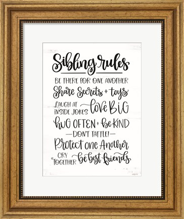 Framed Sibling Rules Print