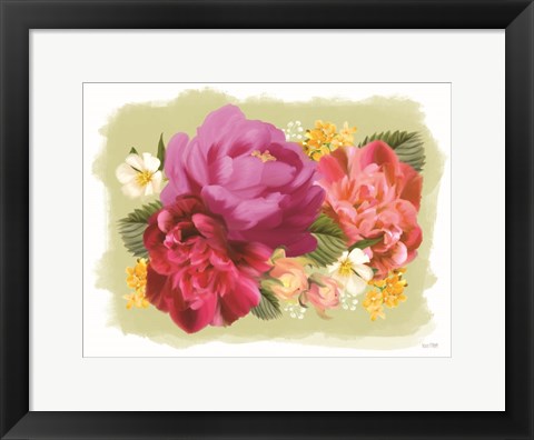 Framed Summer Citrus Floral I Print