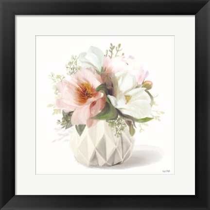 Framed Posies in Pink Print