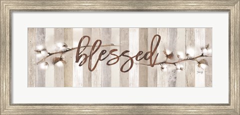 Framed Cotton Stems - Blessed Print