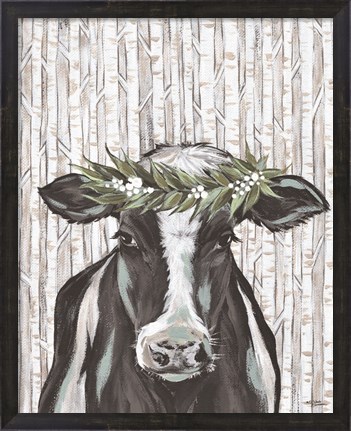 Framed Wanda the Winter Holstein Print