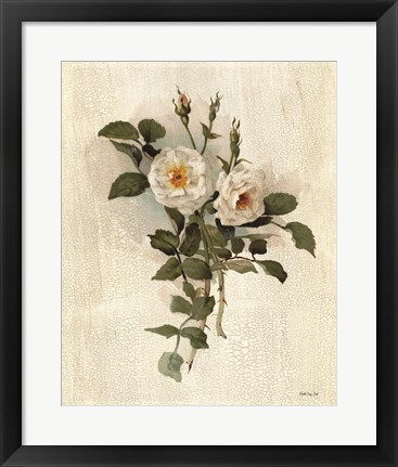 Framed White Roses Print