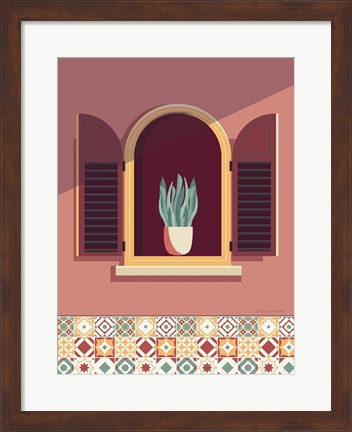 Framed Warm Window Lisboa Print