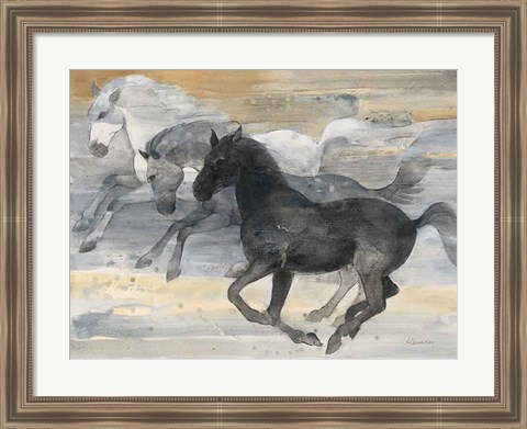 Framed Prancing Trio Print