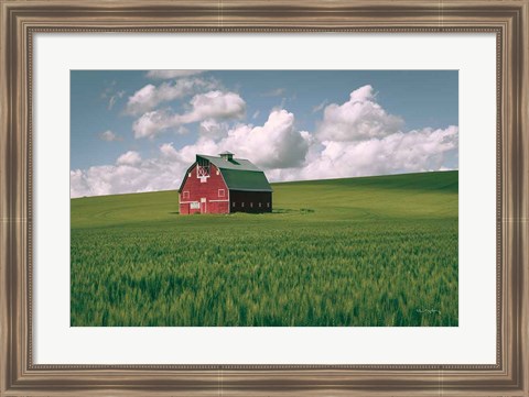 Framed Palouse Region Red Barn I Print