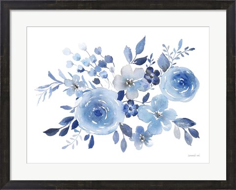 Framed Fresh Blue Bower I Print