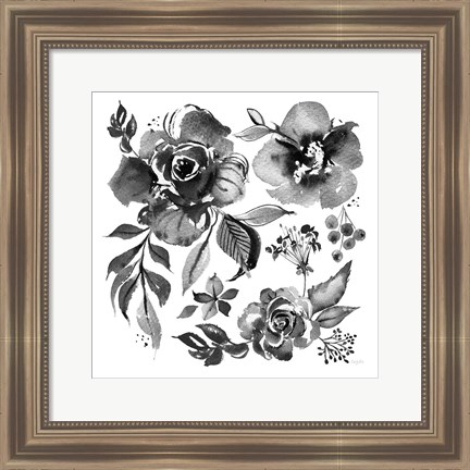 Framed Delft Delight III Black No Words Print