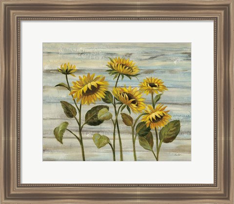Framed Cottage Sunflowers Print