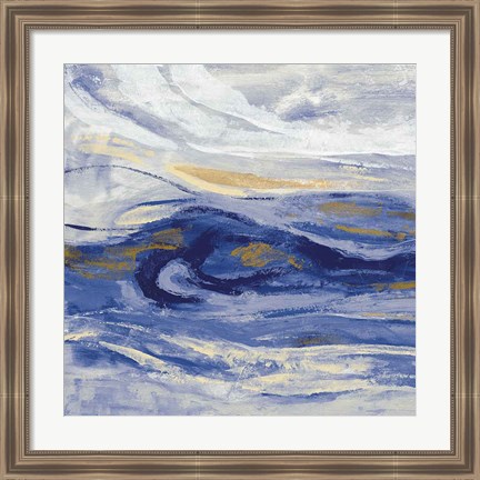 Framed Estuary Blue Sq Print