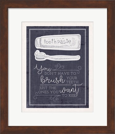 Framed Brush Your Teeth Print