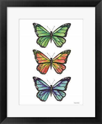 Framed Stacked Wonderful Butterflies Print