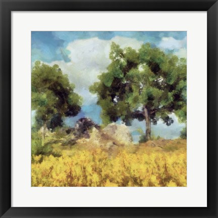 Framed Mellow Yellow Landscape I Print