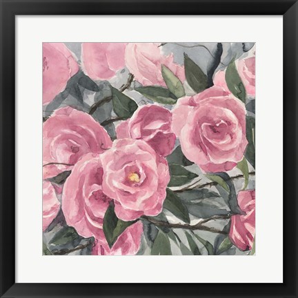 Framed Watercolor Roses II Print