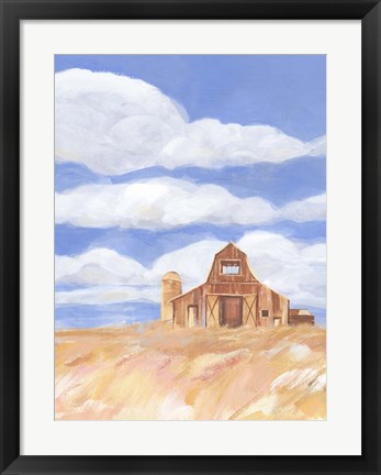 Framed Wheatfield Barn I Print