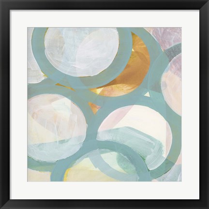 Framed Aqua Circles I Print