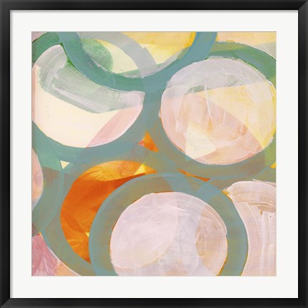 Framed Aqua Circles II Print