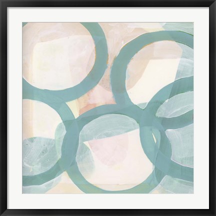 Framed Aqua Circles III Print