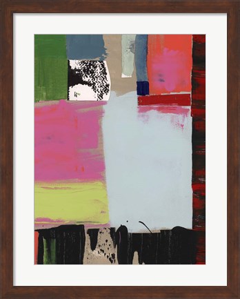 Framed Pink Blocks III Print