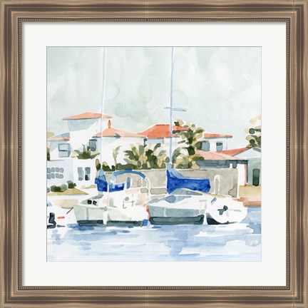 Framed Beach Town Summer II Print