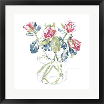 Framed Hockney Roses II Print