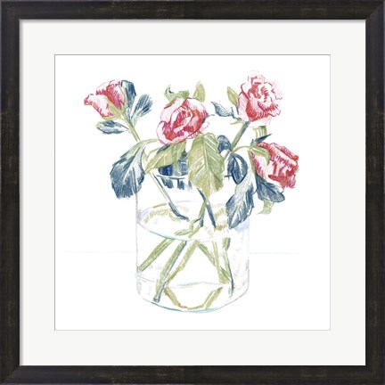 Framed Hockney Roses II Print