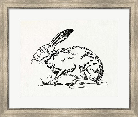 Framed Resting Hare I Print