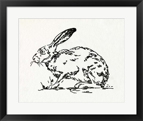 Framed Resting Hare I Print