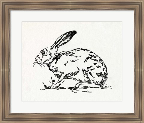 Framed Resting Hare I Print