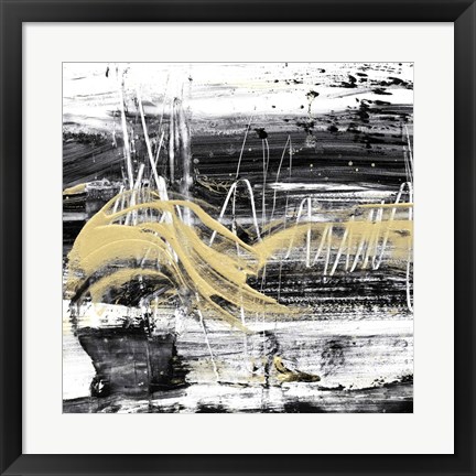 Framed Gold Wave I Print