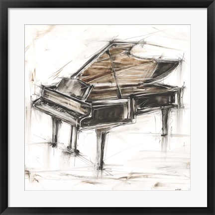 Framed Grand Piano Study Print