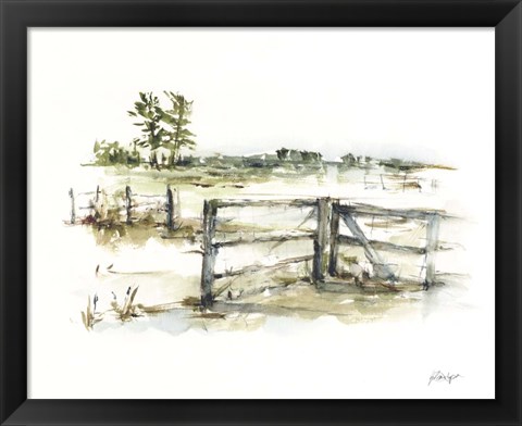 Framed Farm Fence II Print