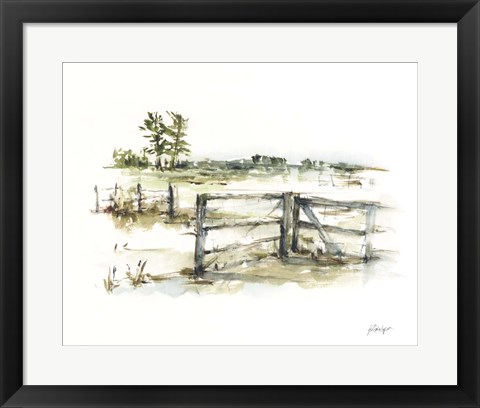 Framed Farm Fence II Print