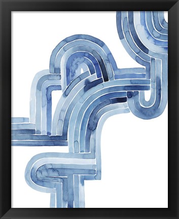 Framed Blue Braid II Print