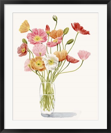 Framed Wiry Poppies I Print