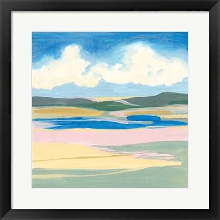 Framed Pastel Rolling Fields II Print