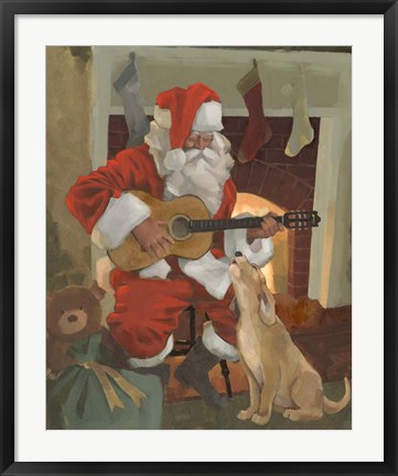 Framed Santa Serenade Print