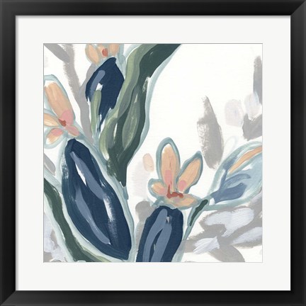 Framed Expressive Garden I Print