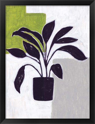 Framed Green Plantling III Print