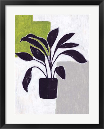 Framed Green Plantling III Print