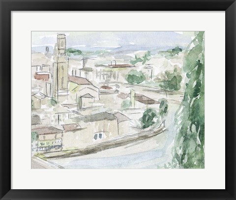 Framed City on the River II Print