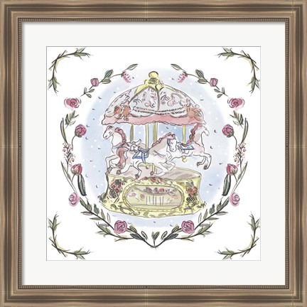 Framed Winter Carousel I Print