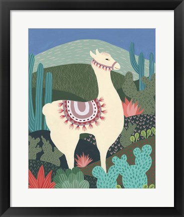 Framed Desert Llama I Print