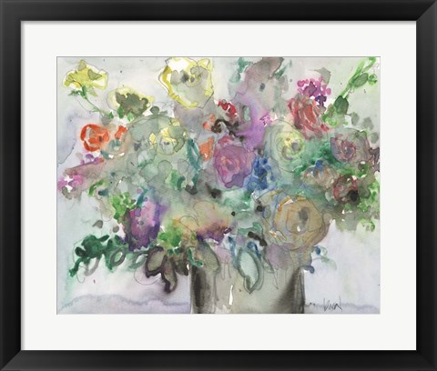 Framed Mixed Water Garden II Print