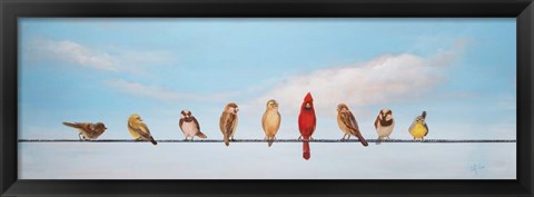 Framed Sweet Birds on a Wire I Print