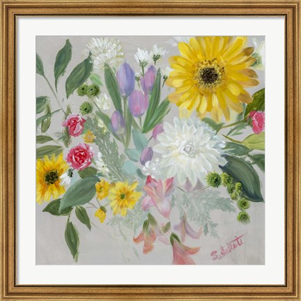 Framed Floral Burst II Print