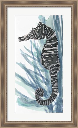 Framed Zebra Seahorse II Print