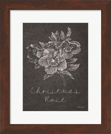 Framed Black and White Chalkboard Christmas III Print