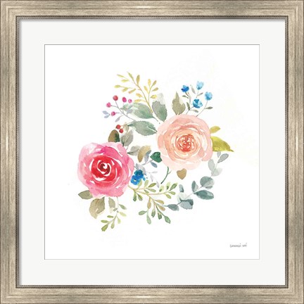 Framed Lush Roses V Print